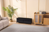 49.21"Wide Velvet Storage Soft Bench for Living Room, Entryway and Bedroom. Black W3118P272645