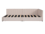 Upholstered Daybed with 2 Storage Drawers Twin Size Sofa Bed Frame No Box Spring Needed, Linen WF299017AAA