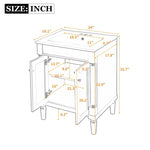 ZUN 24'' Bathroom Vanity with Top Sink, 2-Tier Modern Bathroom Storage Cabinet, Single Sink Bathroom N710P190503F