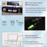 TV Console with Storage Cabinets, Remote, APP Control Long LED TV Stand, Full RGB Color 77609175