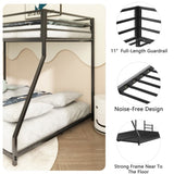 Adam Sturdy Twin over Full Bunk Metal Black for Kids and Adult, Low Profile Twin over Full Bunk B083124171