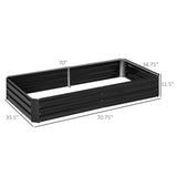 ZUN 6' x 3' Raised Garden Bed with Support Rod, Black Planter Box 31493632