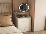 3 in 1 Vanity Desk With mirror and light ,Small makeup vanity set with charging station, With 2 W1321P205993