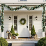 2 Pack 9FT Pre-lit Snow Flocked Christmas Garland, Lighted Artificial Xmas Garland with 200 Warm 83757573