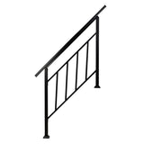 Matte Black Outdoor 3 Level Iron Handrail 18782841