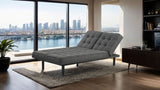 Dark Gray Futon Sofa Biscuit Tufting Seat Back 1pc Sofa Adjustable Headrest Converts to Chaise Couch B2741P314816