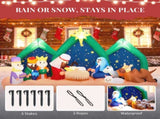 9FT Lighted Christmas Inflatable Decoration, Inflatable Nativity Scene with Starry Night Backdrop, 57994703