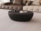 Black Sintered stone Top goose eggs Shape Leather Coffee modern Sofa Table for Living Room furniture W3081P338226