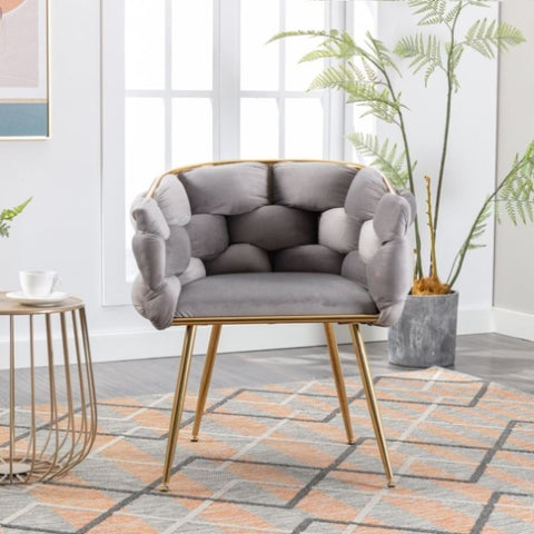 ZUN Luxury modern simple leisure velvet single sofa chair bedroom lazy person household dresser stool 85751608