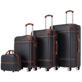 Hardshell Luggage Sets 4 Pieces 20"24"28" Luggages and Cosmetic Case Spinner Suitcase with TSA N732P170218B