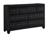 Sophia Modern Style Crystal Tufted Upholstery 7-Drawer Dresser finished with Velvet Fabric made with 808857844910