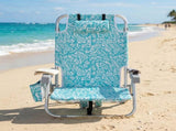 1 PCS Aluminum Beach Chair, 8.5 Inch Seat Height Teal Tribal Pattern, Adjustable Folding Chair with 78014252