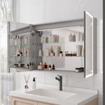 ZUN Bathroom Medicine Cabinet with Lights, 36×24 Inch LED Medicine Cabinet with Mirror, Double Door W1738P145172