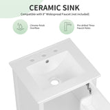 20" Bathroom Vanity with Sink, Bathroom Cabinet with A Door, Door Shelf Storage and Adiustable Foot N725P192821K