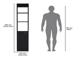Linen Cabinet, 1 Door, 6 Shelves, Black B097P199754