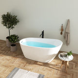 ZUN 67'' Acrylic Freestanding Soaking Bathtub with Classic Slotted Overflow and Toe-tap Drain in Chrome, W2568P166132