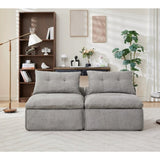 ZUN [NEW ARRIVED] Modular Sofa,No Armrests,At will DIY, Chenille Fabric,Neck Pillow-Back W2108P261275