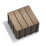 Patio Floor Tiles Pack of 11 WPC Wood-Plastic Composite Patio Deck Tiles DIY Interlocking Decking W206P201289