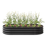 ZUN Raised Garden Bed Outdoor, Oval Large Metal Raised Planter Bed for for Plants, Vegetables, and 18109543