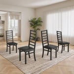 ZUN Metal Dining Chairs Set of 4, Steel Legs and PU Leather Seats, High Back Armless Dining Chairs, for W757P232711