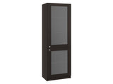 Tall Bookcase 71" H with 2 Fluted Panel Doors and Five Interior Shelves, Dark Walnut B097P480471
