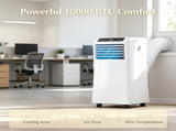 All-in-One Mobile Portable Air Conditioner, Cool/Dehumidify/Ventilate, 2 Speed Fans, 24-Hour Timer 26258094