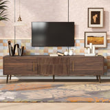 Mid Century TV Stand 2 Drawers, Media Console Table for TVs up to 80'', Entertainment Center N710P222772P
