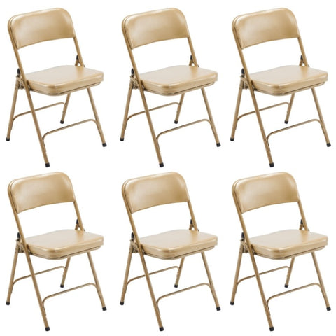 ZUN 6 Pack Metal Folding Chairs with Padded Seat and Back, for Home and Office, Indoor and Outdoor 70531139