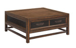 ZUN 2-drawer Coffee Table, No Assembly Required, Two-Tone Finish B108P163820