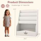 Kids 3-Tier Bookshelf & Toy Storage - Open Compartment Hidden Back Space, 24.5"x14"x31.5" 12287368