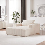 75-Inch Corduroy Sponge Sofa Lounge Chair,No Assembly Required,Fluffy Modern Sleeper Chair for W834P206088