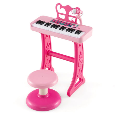 ZUN Kids Piano, Keyboard 37-Key Kids Toy Keyboard Piano with Microphone 66087113