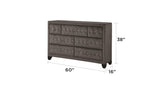 Modern Style Crystal Tufted Upholstery 7-Drawer Dresser finished with Velvet Fabric made with Wood 733569301591