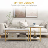 ZUN Set of 2 Coffee Tables （Prohibited by WalMart） 15825021