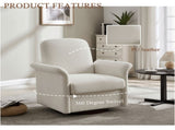 Swivel Accent Chair Modern Barrel Armchair with Wood Base for Bedroom Reading Waiting Living Room 95800096