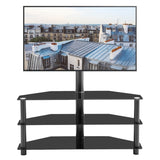 Black Multi-function TV Stand Height Adjustable Bracket Swivel 3-Tier 32486267