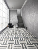 12*12 Waterjet marble,White Grey 2 color, marble, for floor and wall,polished marble tile, W1696P262345