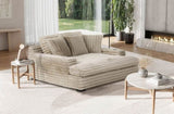 Man Wah Presley Corduroy Chaise Armchair, Latte B2707P311003