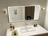 48" x 32" LED Bathroom Mirror with Brushed Aluminum Frame,Copper-Free Silver Mirror, 3-Color W2709P268900