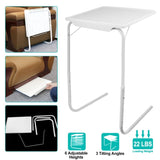 TV Tray Table, TV Dinner Tray for Eating, Large Adjustable Folding Laptop Table with Book Stand, Cup 63120984