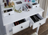 Sanlo Wooden Vanity Make Up Table and Stool Set, White T2574P162839