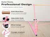 3.5FT Pink Solid Wood Ballet Barre With Adjustable Range Of 31.5-39.5 Inches For Dance Practice 23922331