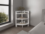 Side Table 31.70" H, with 3 Shelves, 3 Legs, White B097P250831