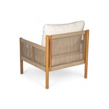 Modern Outdoor Woven Lounge Chair with Solid Wood Frame and Comfortable Polyester Cushions, Perfect N767P255038T