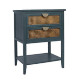 2 Drawer Side table,Naturel Rattan,End table,Suitable for bedroom, living room, study W68858072