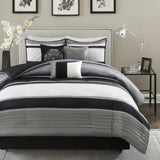 7 Piece Comforter Set Grey King B035128836
