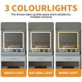 32'' Wide Makeup Vanity Desk with Lighted Mirror and Power Outlet, Dressing Table with Large Storage W2887P284258