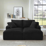 Compressible double chaise lounge with cupholders - No Assembly Required, Fluffy Modern Sleeper W2339P346397