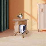 1-Layer Rotating Bookcase 360 Rotating Display Rack Pine Wood Rotating Bookshelf 94148618