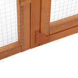 ZUN Folding Rabbit Cage, Outdoor Chicken Coop with Run, Wooden Poultry Hutch Playpen, Orange W2181P155337